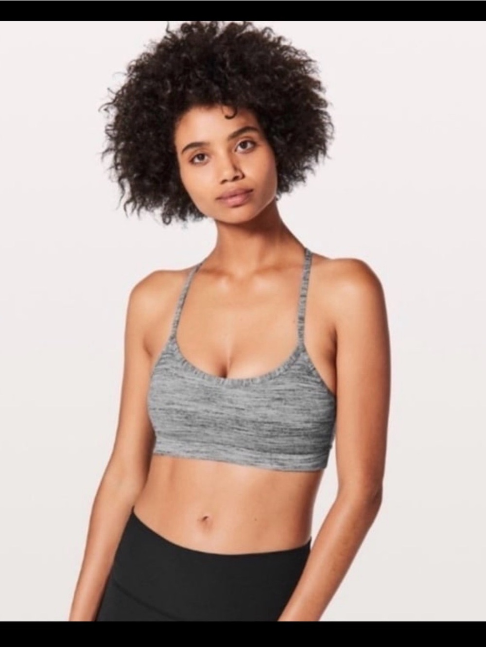 Lululemon Flow Y Bra is featured in a heathered gray -10